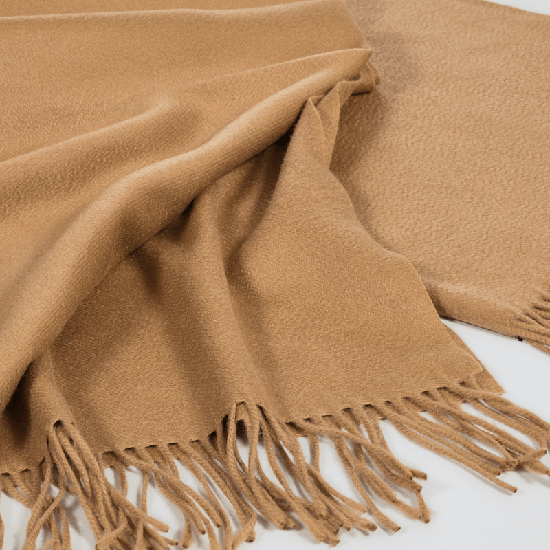 Bonadea Mongolian Cashmere Throw - Latte