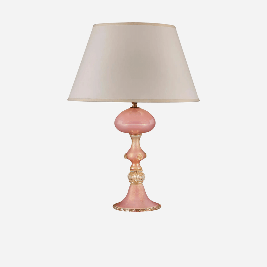 Antiques & Vintage Vintage Pink and Gold Murano Glass Jellyfish Table Lamp