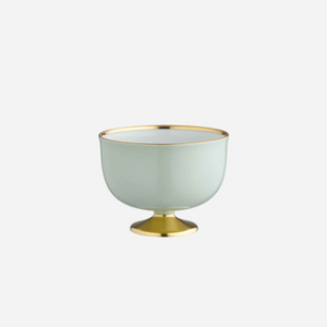 Schubert Gold Footed Celadon Dessert Bowl