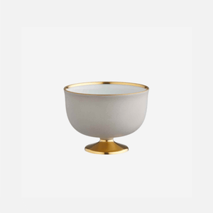 Schubert Gold Footed Smoke Grey Dessert Bowl