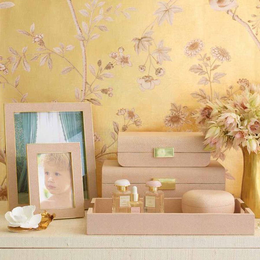 Aerin Modern Shagreen Large Jewellery Box Blush