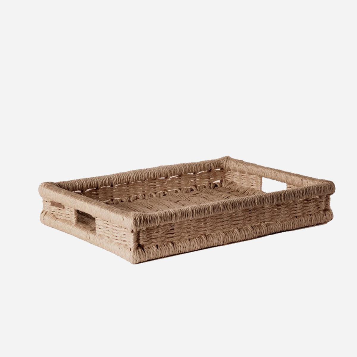 Handwoven Rectangular Tray Flax – Bonadea